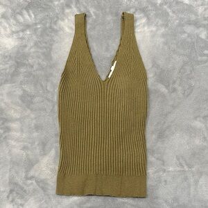 Newbury Kustom Olive Ribbed Tank Top